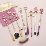 Gold Sailor Moon makeup brushes