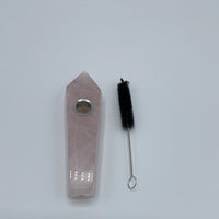 Rose quartz smoking pipe